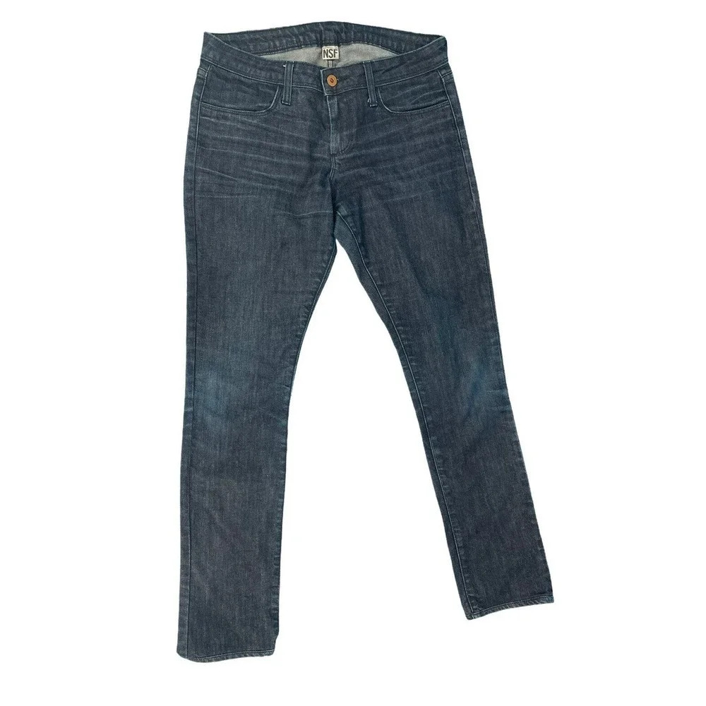 NSF Jeans Slim Straight Leg Dark Wash Denim Womens Size 27 Blue Pants